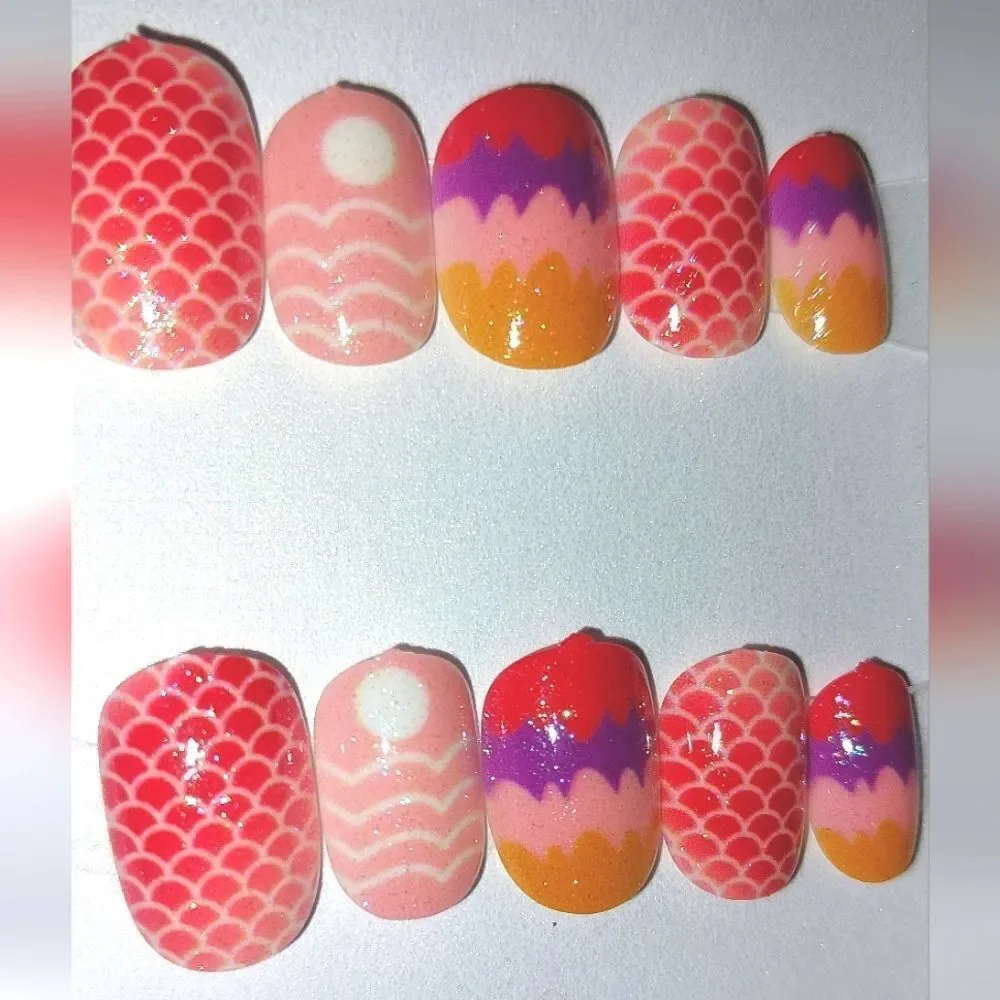 Kids custom 10pc  press on nails for girls and teens